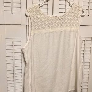 Lovely feminine sleeveless top. Lace bodice.